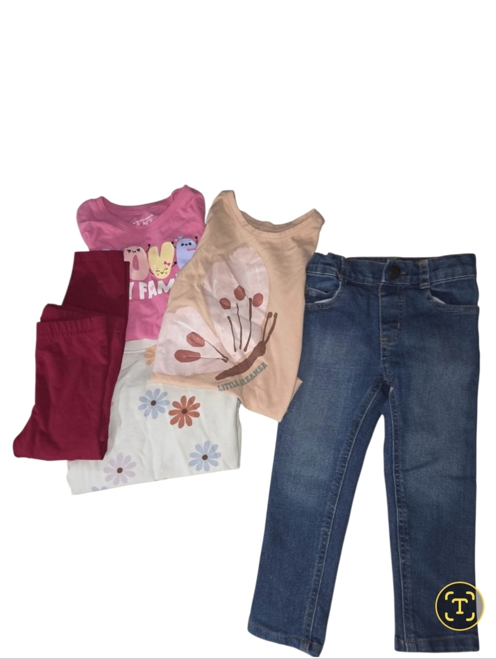 Girls 3T Bundle with The Childrens Place Tees and Garanimal Jeans & Leggings